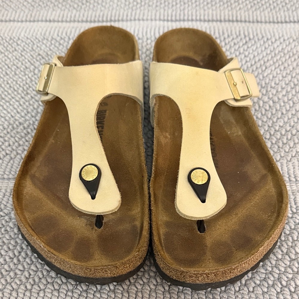 Birkenstock Women’s Gizeh Cream Thong Sandals Sz 42 US-11 very nice - Picture 2 of 11